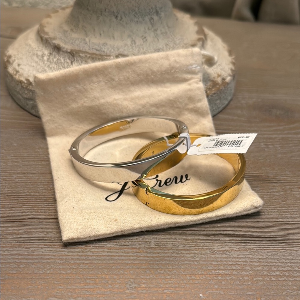 J. Crew Gold and Silver cuff Bracelets - Picture 2 of 6
